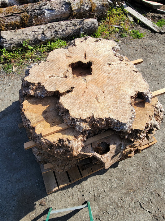 Natural Live Edge Maple Burl Wood Slab Dinning Coffee Table