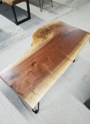 Black Walnut Coffee Table w/ Hairpin Legs - shipping to United States included
